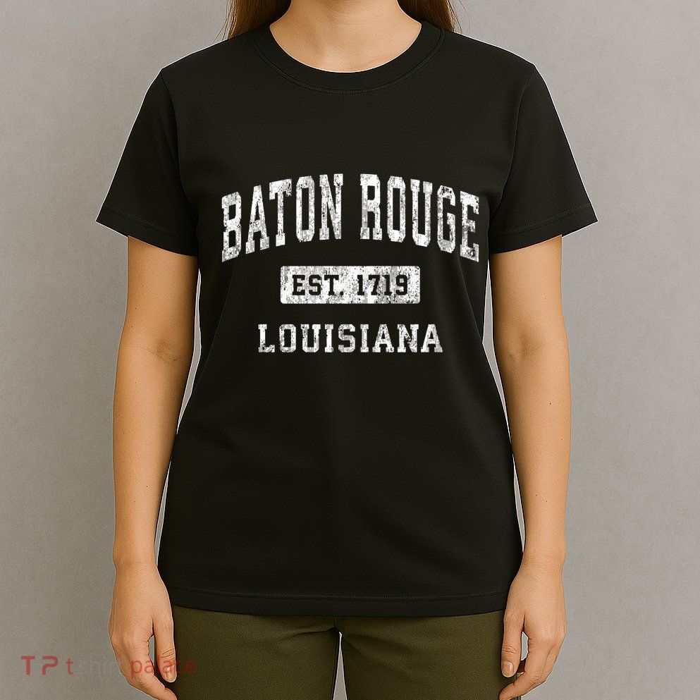 Baton Rouge Louisiana La Vintage Established Sports T-Shirt