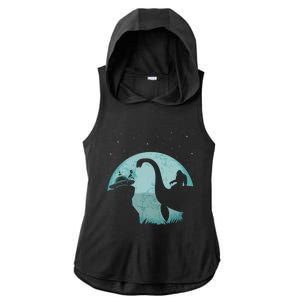 Bigfoot Riding Loch Ness Monster Sasquatch Ufo Abduction Cute Gift Ladies PosiCharge Tri-Blend Wicking Draft Hoodie Tank