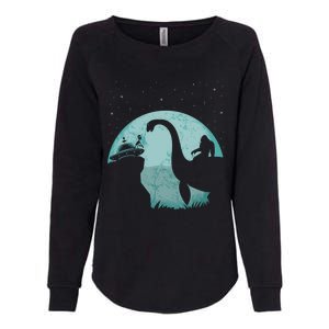 Bigfoot Riding Loch Ness Monster Sasquatch Ufo Abduction Cute Gift Womens California Wash Sweatshirt