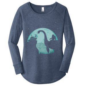 Bigfoot Riding Loch Ness Monster Sasquatch Ufo Abduction Cute Gift Women's Perfect Tri Tunic Long Sleeve Shirt