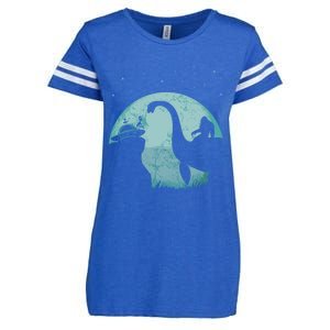 Bigfoot Riding Loch Ness Monster Sasquatch Ufo Abduction Cute Gift Enza Ladies Jersey Football T-Shirt