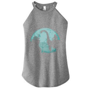 Bigfoot Riding Loch Ness Monster Sasquatch Ufo Abduction Cute Gift Women's Perfect Tri Rocker Tank