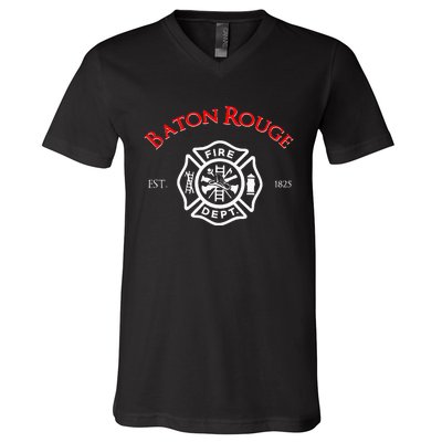 Baton Rouge Louisiana Fire Rescue Department Firefighters V-Neck T-Shirt