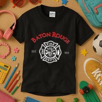 Baton Rouge Louisiana Fire Rescue Department Firefighters Kids T-Shirt