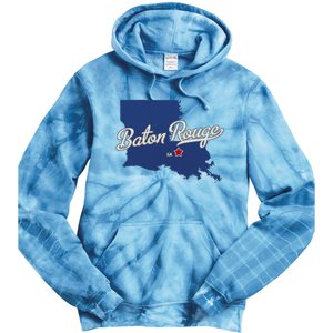 Baton Rouge Louisiana La Map Tie Dye Hoodie