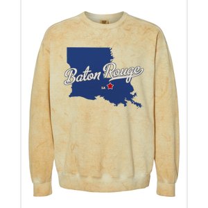 Baton Rouge Louisiana La Map Colorblast Crewneck Sweatshirt