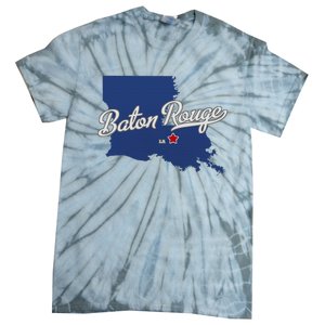 Baton Rouge Louisiana La Map Tie-Dye T-Shirt