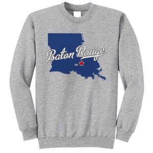 Baton Rouge Louisiana La Map Tall Sweatshirt