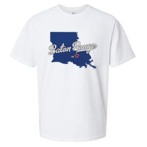 Baton Rouge Louisiana La Map Sueded Cloud Jersey T-Shirt