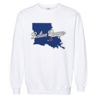 Baton Rouge Louisiana La Map Garment-Dyed Sweatshirt