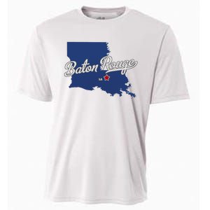 Baton Rouge Louisiana La Map Cooling Performance Crew T-Shirt