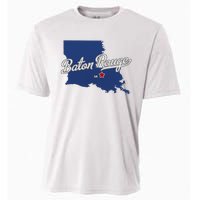 Baton Rouge Louisiana La Map Cooling Performance Crew T-Shirt