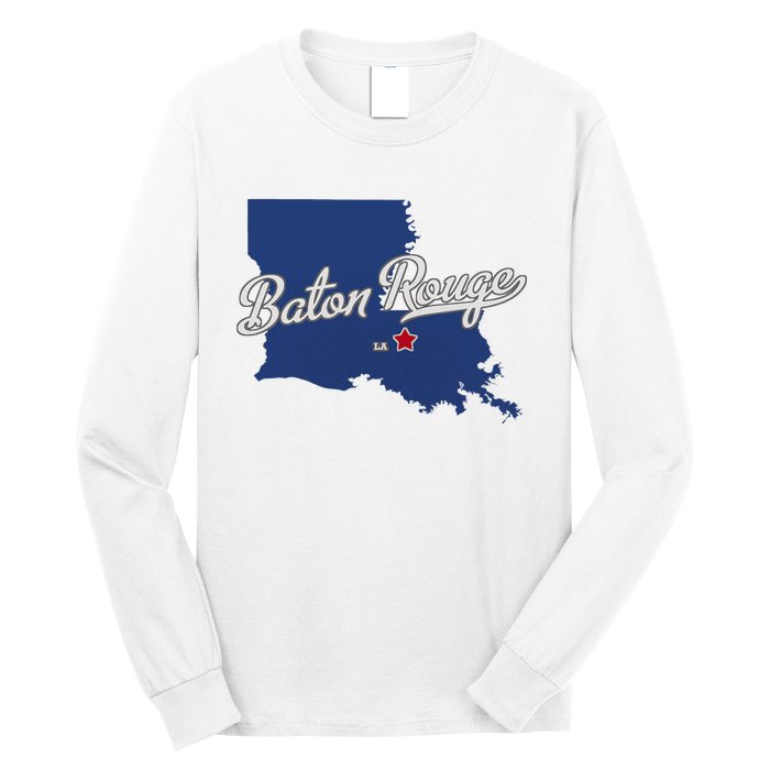 Baton Rouge Louisiana La Map Long Sleeve Shirt