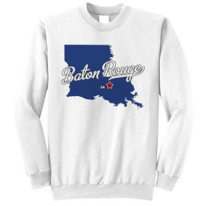 Baton Rouge Louisiana La Map Sweatshirt