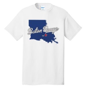 Baton Rouge Louisiana La Map Tall T-Shirt