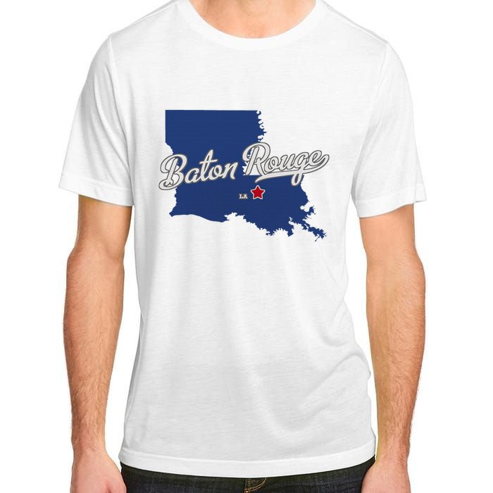 Baton Rouge Louisiana La Map Adult ChromaSoft Performance T-Shirt