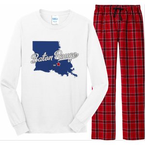 Baton Rouge Louisiana La Map Long Sleeve Pajama Set