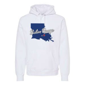 Baton Rouge Louisiana La Map Premium Hoodie