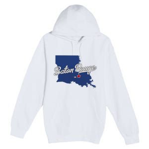 Baton Rouge Louisiana La Map Premium Pullover Hoodie