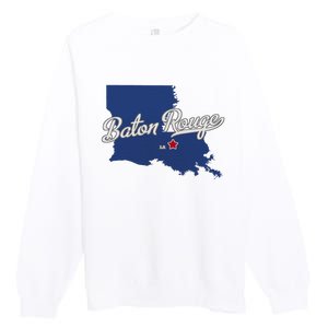 Baton Rouge Louisiana La Map Premium Crewneck Sweatshirt