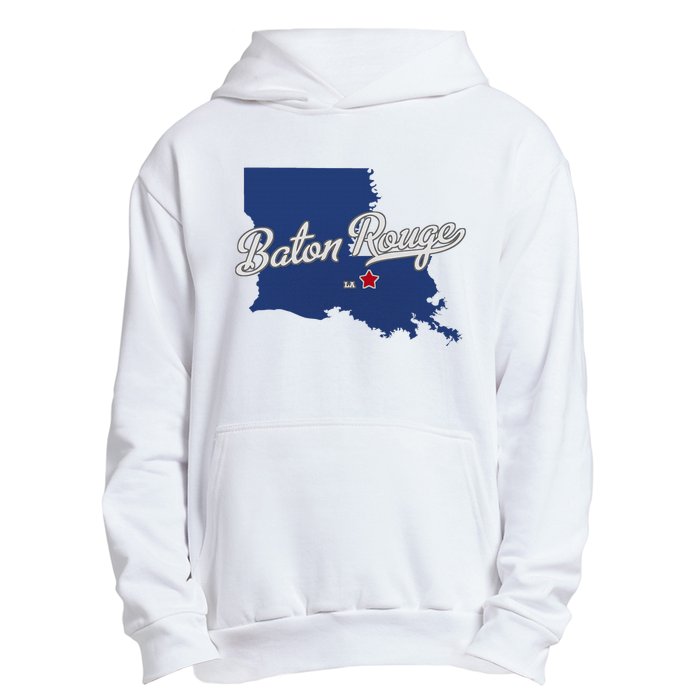 Baton Rouge Louisiana La Map Urban Pullover Hoodie