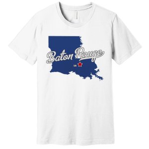 Baton Rouge Louisiana La Map Premium T-Shirt