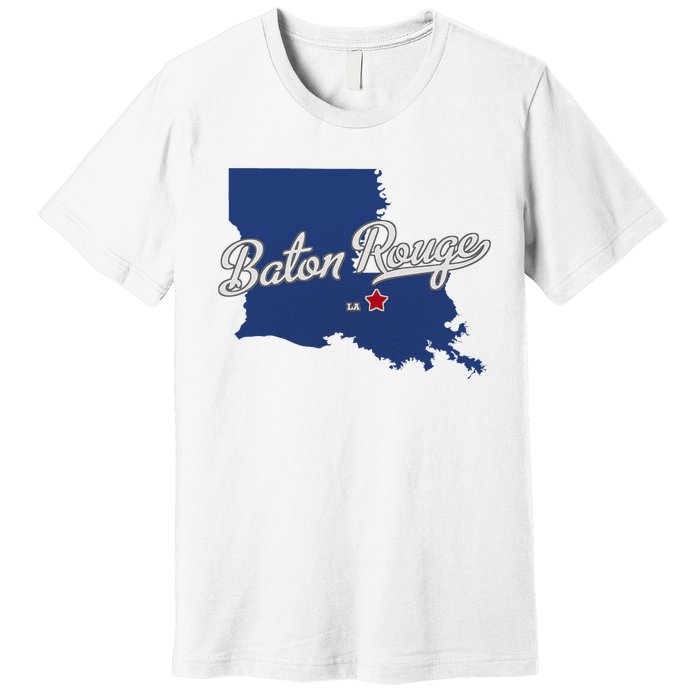 Baton Rouge Louisiana La Map Premium T-Shirt