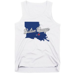 Baton Rouge Louisiana La Map Tank Top