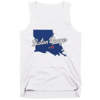 Baton Rouge Louisiana La Map Tank Top