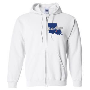 Baton Rouge Louisiana La Map Full Zip Hoodie