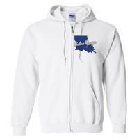 Baton Rouge Louisiana La Map Full Zip Hoodie