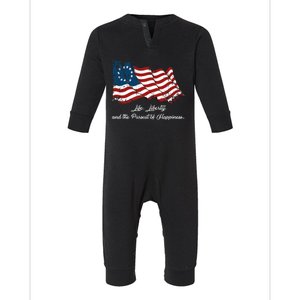 Betsy Ross Life Liberty And The Pursuit Of Happiness Flag Infant Fleece One Piece