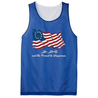 Betsy Ross Life Liberty And The Pursuit Of Happiness Flag Mesh Reversible Basketball Jersey Tank