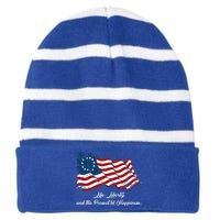 Betsy Ross Life Liberty And The Pursuit Of Happiness Flag Striped Beanie with Solid Band