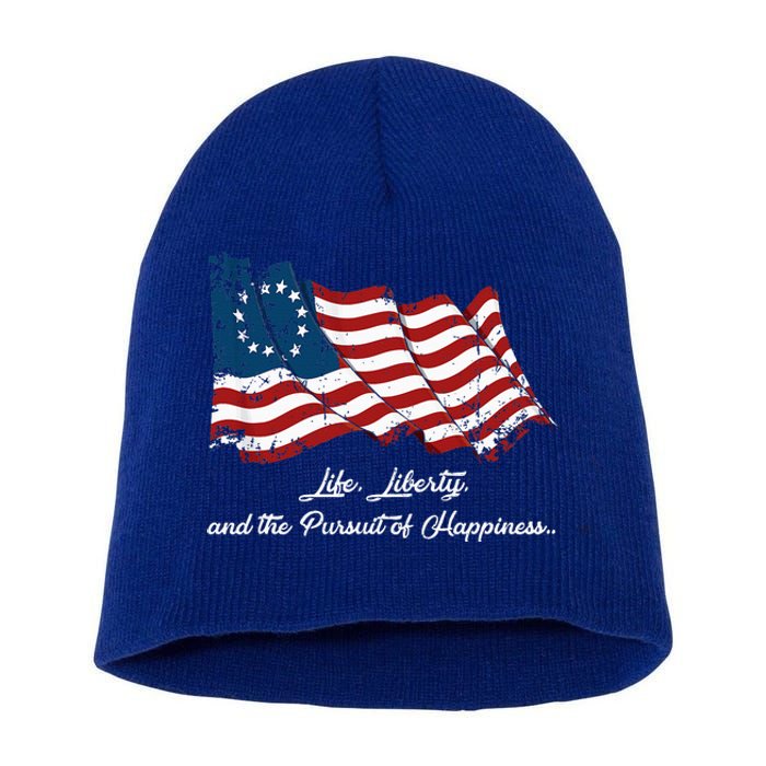 Betsy Ross Life Liberty And The Pursuit Of Happiness Flag Short Acrylic Beanie