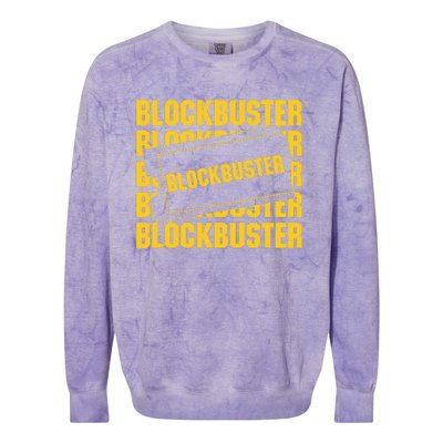 Blockbuster Repeating Logo With Ticket Colorblast Crewneck Sweatshirt