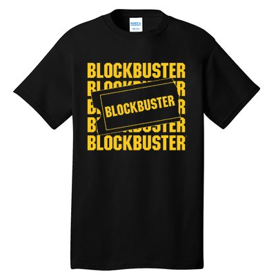 Blockbuster Repeating Logo With Ticket Tall T-Shirt