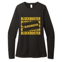 Blockbuster Repeating Logo With Ticket Womens CVC Long Sleeve Shirt