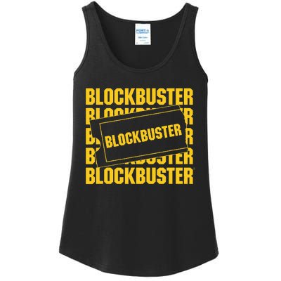 Blockbuster Repeating Logo With Ticket Ladies Essential Tank