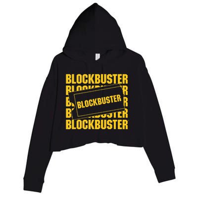 Blockbuster Repeating Logo With Ticket Crop Fleece Hoodie