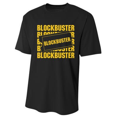 Blockbuster Repeating Logo With Ticket Performance Sprint T-Shirt