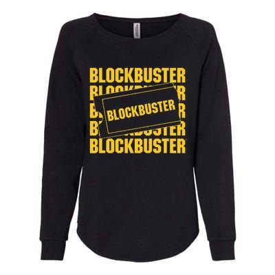 Blockbuster Repeating Logo With Ticket Womens California Wash Sweatshirt