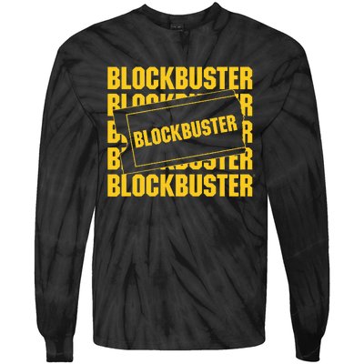 Blockbuster Repeating Logo With Ticket Tie-Dye Long Sleeve Shirt