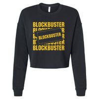 Blockbuster Repeating Logo With Ticket Cropped Pullover Crew