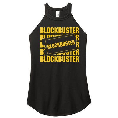 Blockbuster Repeating Logo With Ticket Women's Perfect Tri Rocker Tank