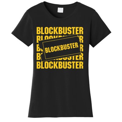 Blockbuster Repeating Logo With Ticket Women's T-Shirt