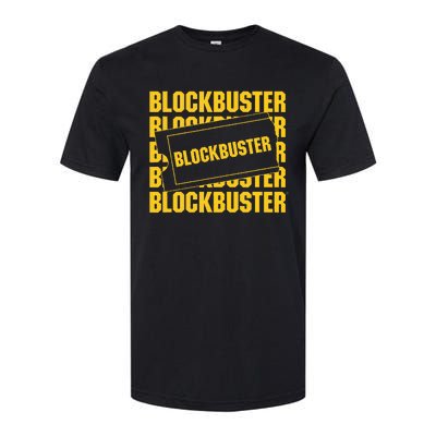 Blockbuster Repeating Logo With Ticket Softstyle CVC T-Shirt