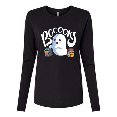 Book Reading Lover Halloween Ghost Librarian Reading Club Womens Cotton Relaxed Long Sleeve T-Shirt