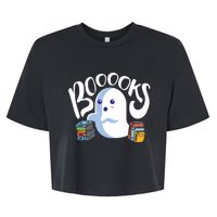 Book Reading Lover Halloween Ghost Librarian Reading Club Bella+Canvas Jersey Crop Tee