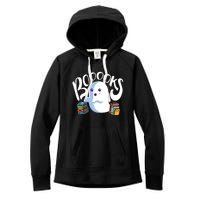 Book Reading Lover Halloween Ghost Librarian Reading Club Women's Fleece Hoodie